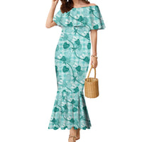 Anthurium Pikake Ti Leaf Palaka Mermaid Dress Turquoise Version
