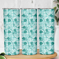 Anthurium Pikake Ti Leaf Palaka Skinny Tumbler Turquoise Version