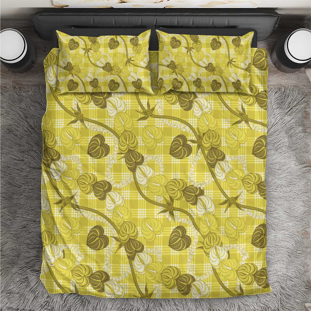 Anthurium Pikake Ti Leaf Palaka Bedding Set Yellow Version