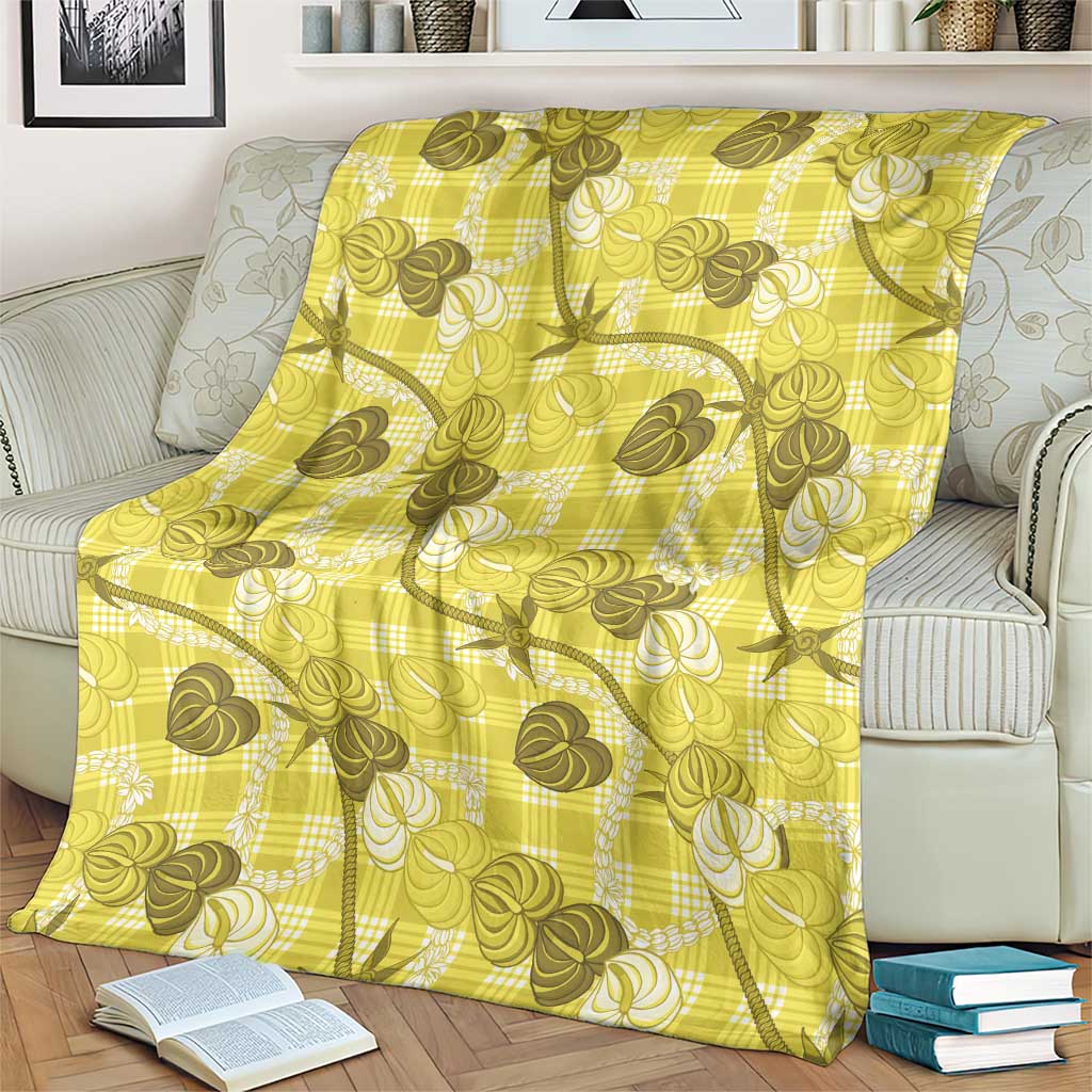 Anthurium Pikake Ti Leaf Palaka Blanket Yellow Version
