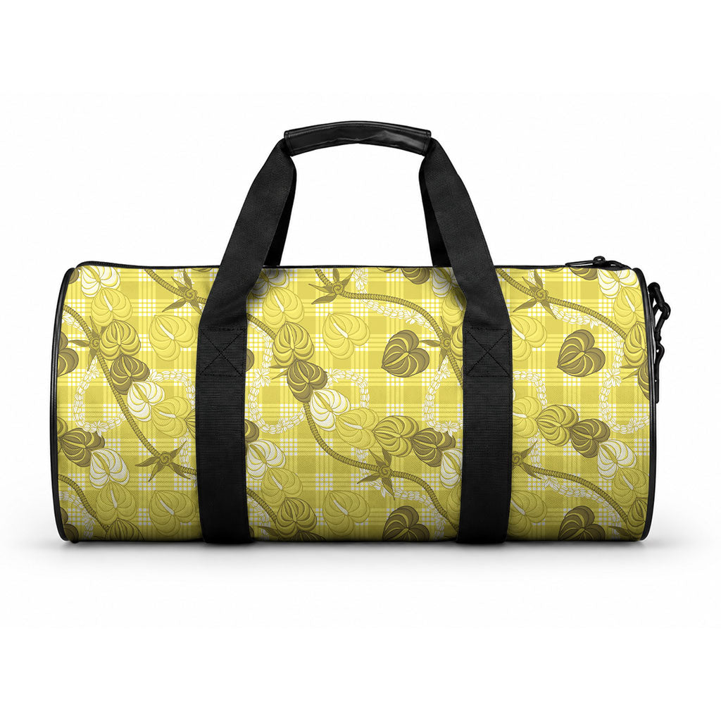 Anthurium Pikake Ti Leaf Palaka Duffle Bag Yellow Version LT01 One size Yellow - Polynesian Pride