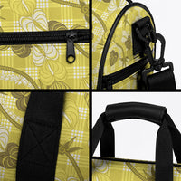 Anthurium Pikake Ti Leaf Palaka Duffle Bag Yellow Version LT01 - Polynesian Pride
