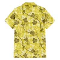 Anthurium Pikake Ti Leaf Palaka Family Matching Mermaid Dress and Hawaiian Shirt Yellow Version