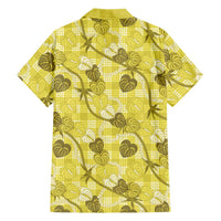 Anthurium Pikake Ti Leaf Palaka Family Matching Summer Maxi Dress and Hawaiian Shirt Yellow Version