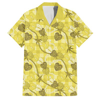 Anthurium Pikake Ti Leaf Palaka Family Matching Tank Maxi Dress and Hawaiian Shirt Yellow Version