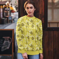 Anthurium Pikake Ti Leaf Palaka Ugly Christmas Sweater Yellow Version LT01 - Polynesian Pride