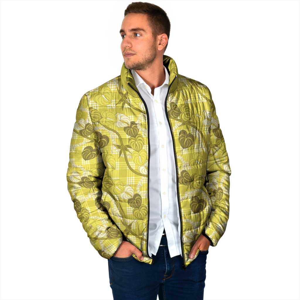 Anthurium Pikake Ti Leaf Palaka Padded Jacket Yellow Version