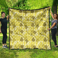 Anthurium Pikake Ti Leaf Palaka Quilt Yellow Version