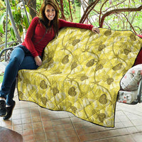 Anthurium Pikake Ti Leaf Palaka Quilt Yellow Version