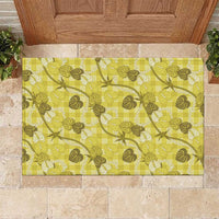 Anthurium Pikake Ti Leaf Palaka Rubber Doormat Yellow Version LT01 Yellow - Polynesian Pride