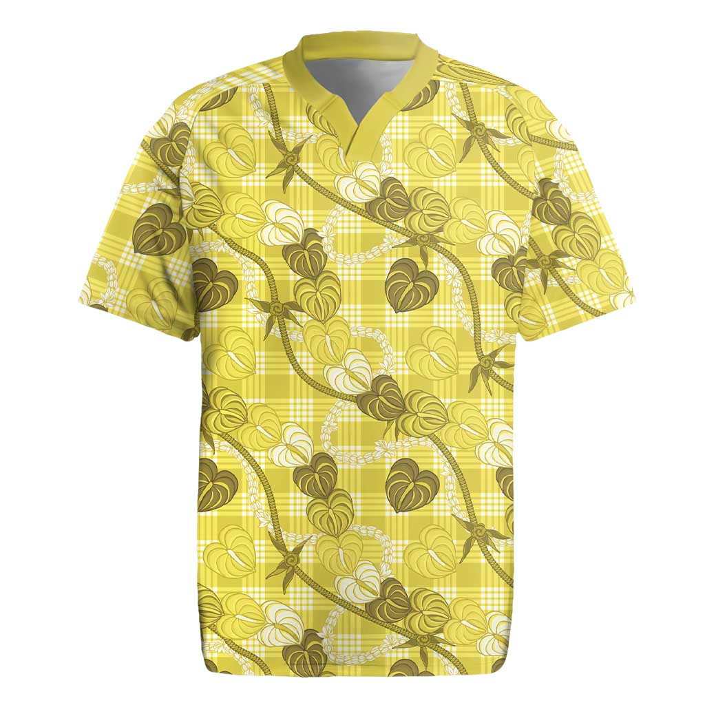 Anthurium Pikake Ti Leaf Palaka Rugby Jersey Yellow Version
