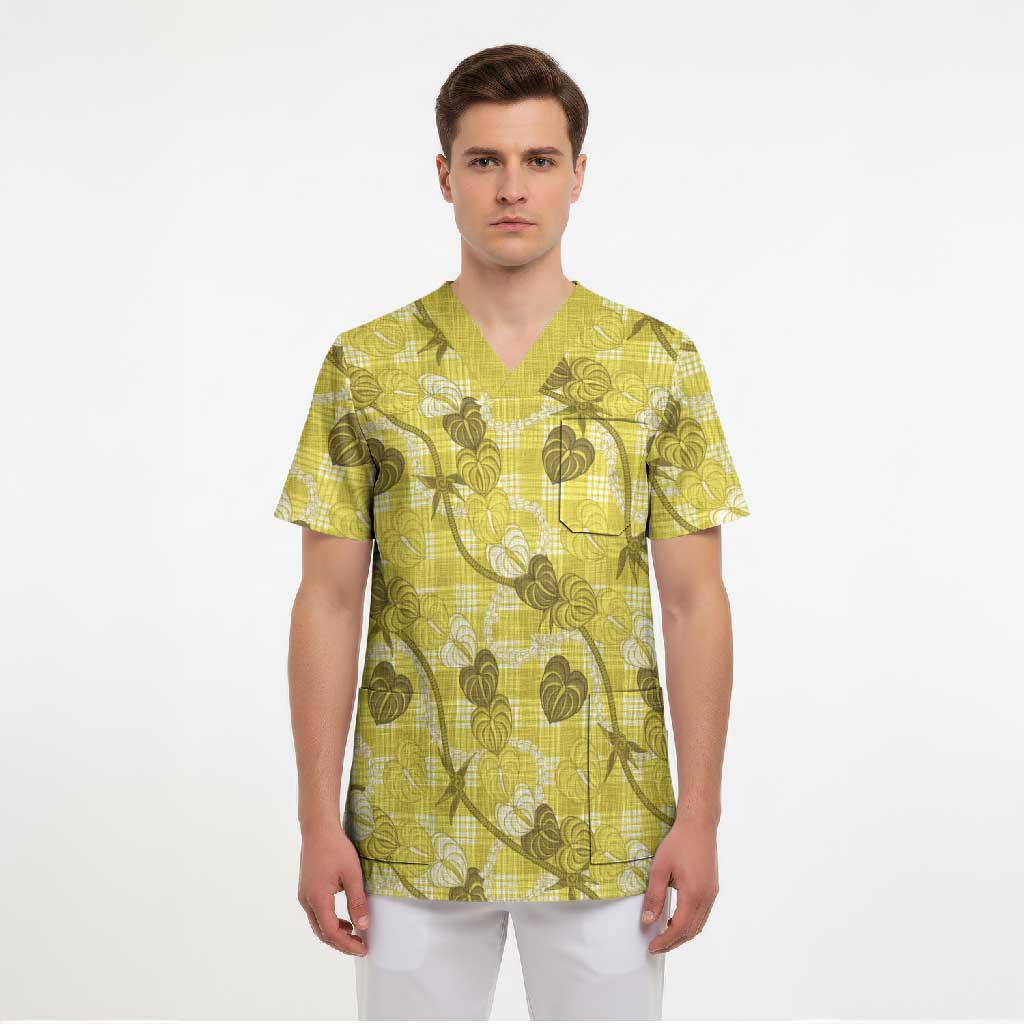 Anthurium Pikake Ti Leaf Palaka Scrub Top Yellow Version