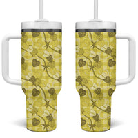 Anthurium Pikake Ti Leaf Palaka Tumbler With Handle Yellow Version