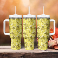 Anthurium Pikake Ti Leaf Palaka Tumbler With Handle Yellow Version