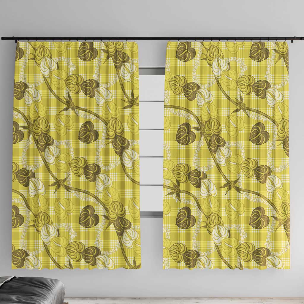 Anthurium Pikake Ti Leaf Palaka Window Curtain Yellow Version