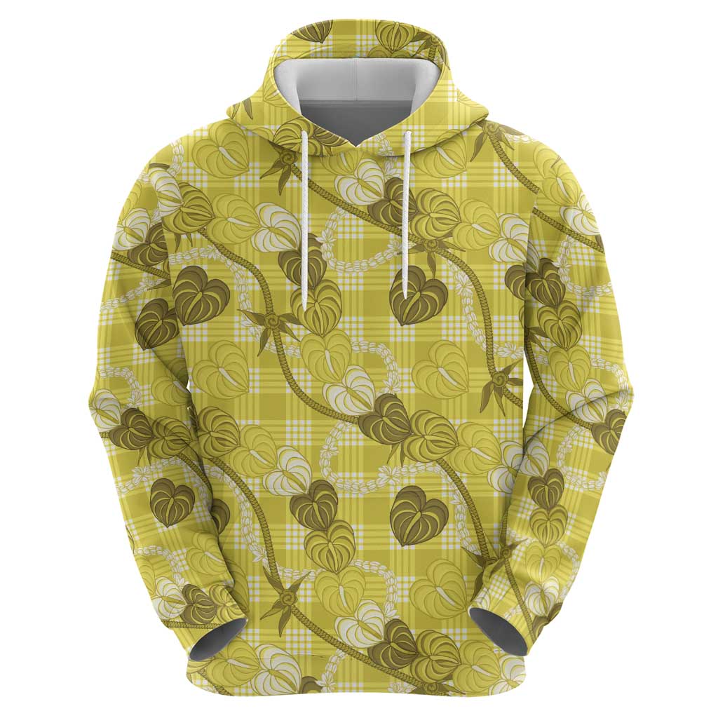 Anthurium Pikake Ti Leaf Palaka Zip Hoodie Yellow Version