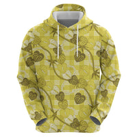 Anthurium Pikake Ti Leaf Palaka Zip Hoodie Yellow Version