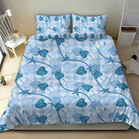 Anthurium Pikake Ti Leaf Palaka Bedding Set Blue Version