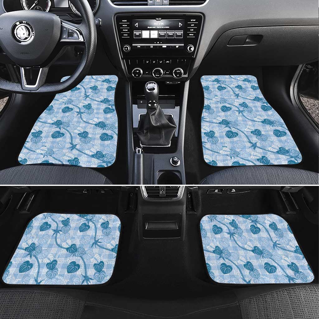 Anthurium Pikake Ti Leaf Palaka Car Mats Blue Version