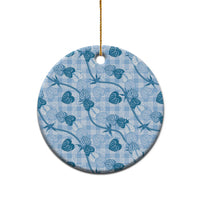 Anthurium Pikake Ti Leaf Palaka Ceramic Ornament Blue Version LT01 - Polynesian Pride