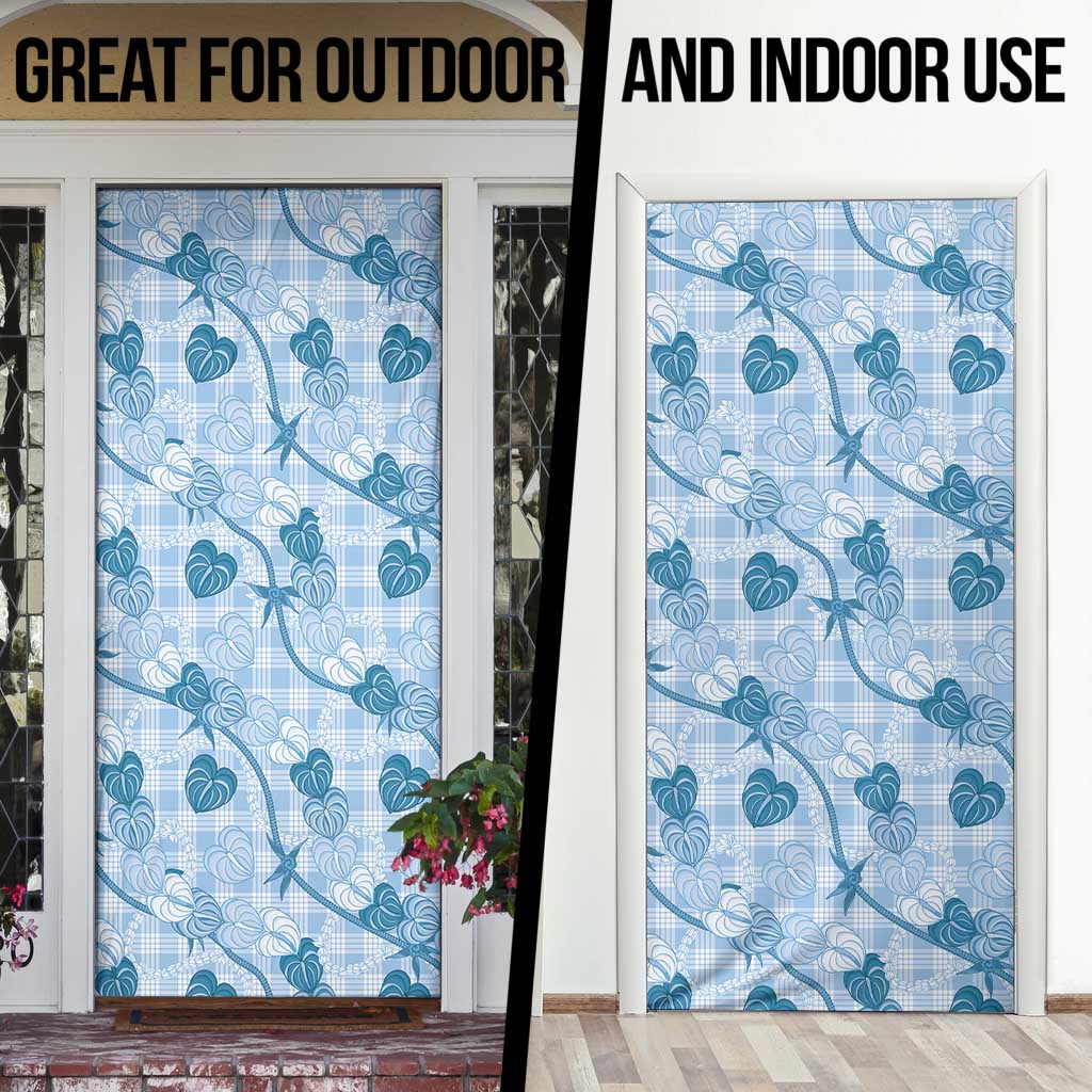 Anthurium Pikake Ti Leaf Palaka Door Cover Blue Version