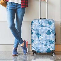 Anthurium Pikake Ti Leaf Palaka Luggage Cover Blue Version