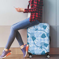 Anthurium Pikake Ti Leaf Palaka Luggage Cover Blue Version