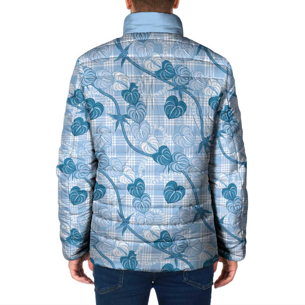 Anthurium Pikake Ti Leaf Palaka Padded Jacket Blue Version