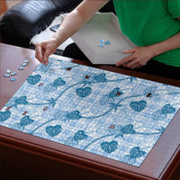 Anthurium Pikake Ti Leaf Palaka Puzzle Blue Version