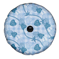 Anthurium Pikake Ti Leaf Palaka Spare Tire Cover Blue Version