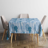 Anthurium Pikake Ti Leaf Palaka Tablecloth Blue Version