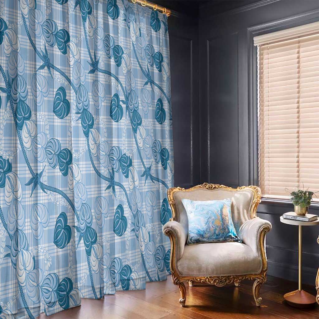 Anthurium Pikake Ti Leaf Palaka Window Curtain Blue Version