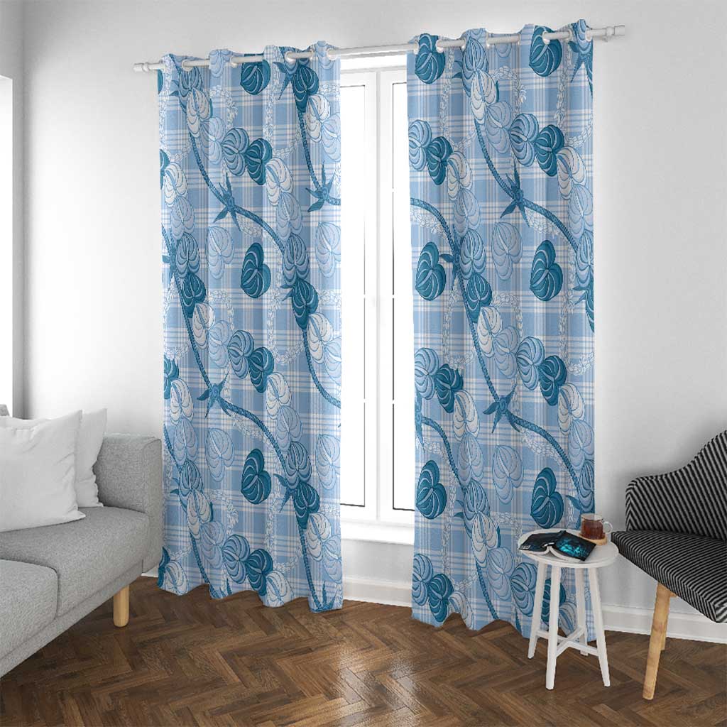 Anthurium Pikake Ti Leaf Palaka Window Curtain Blue Version
