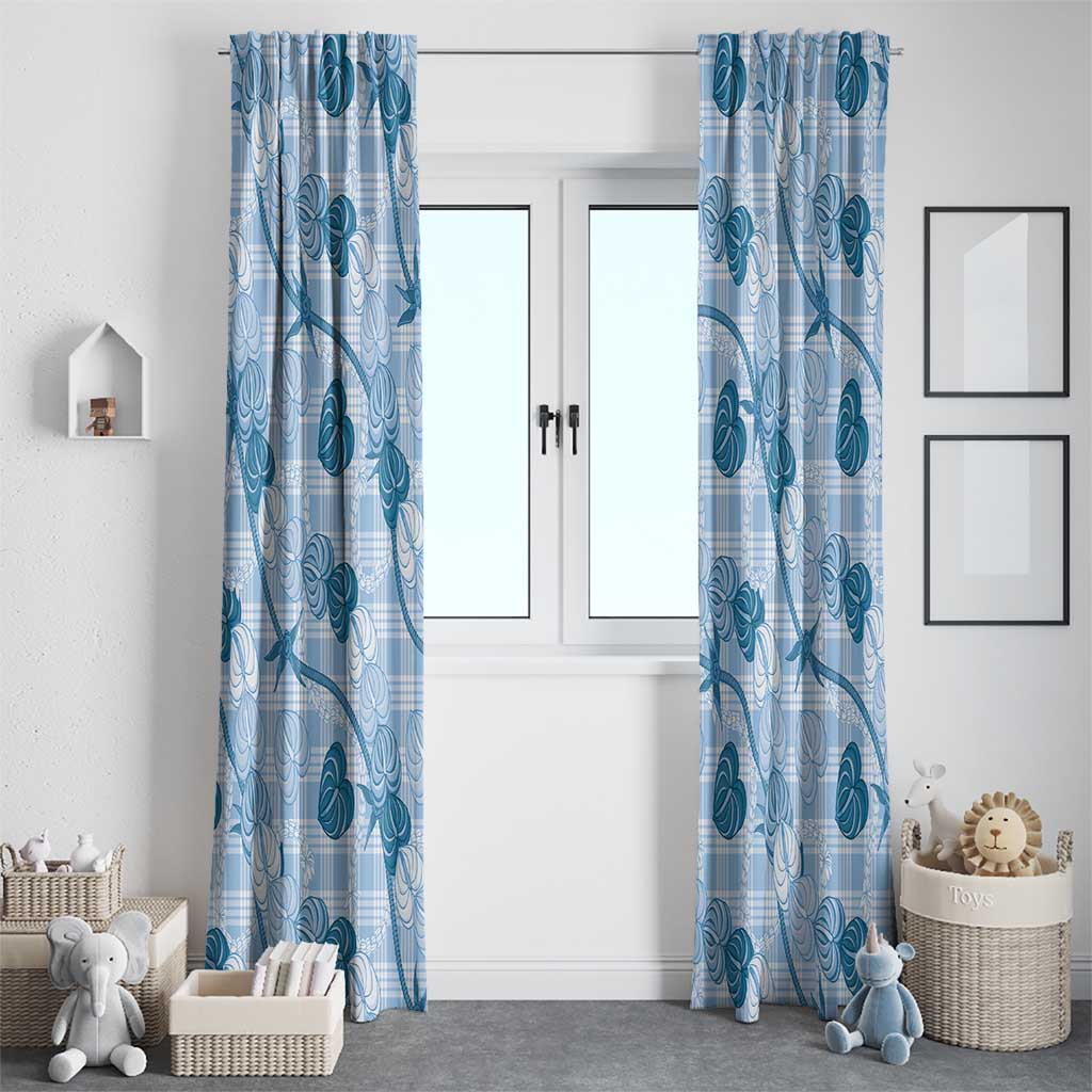 Anthurium Pikake Ti Leaf Palaka Window Curtain Blue Version