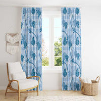 Anthurium Pikake Ti Leaf Palaka Window Curtain Blue Version