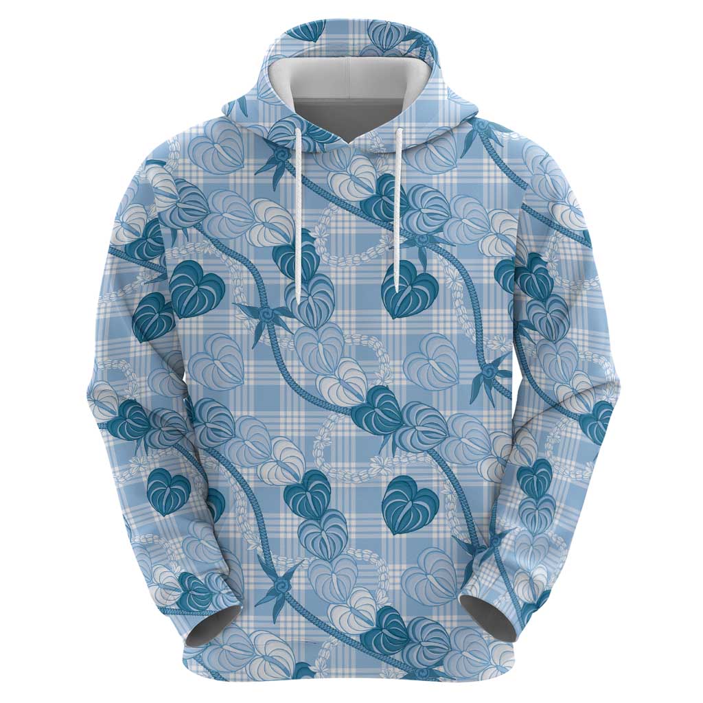 Anthurium Pikake Ti Leaf Palaka Zip Hoodie Blue Version