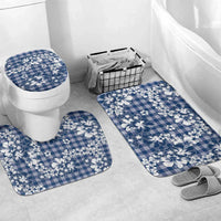 Hibiscus Pakala Cobalt Blue Royal Bathroom Set Tropical Floral Stylized - Polynesian Pride