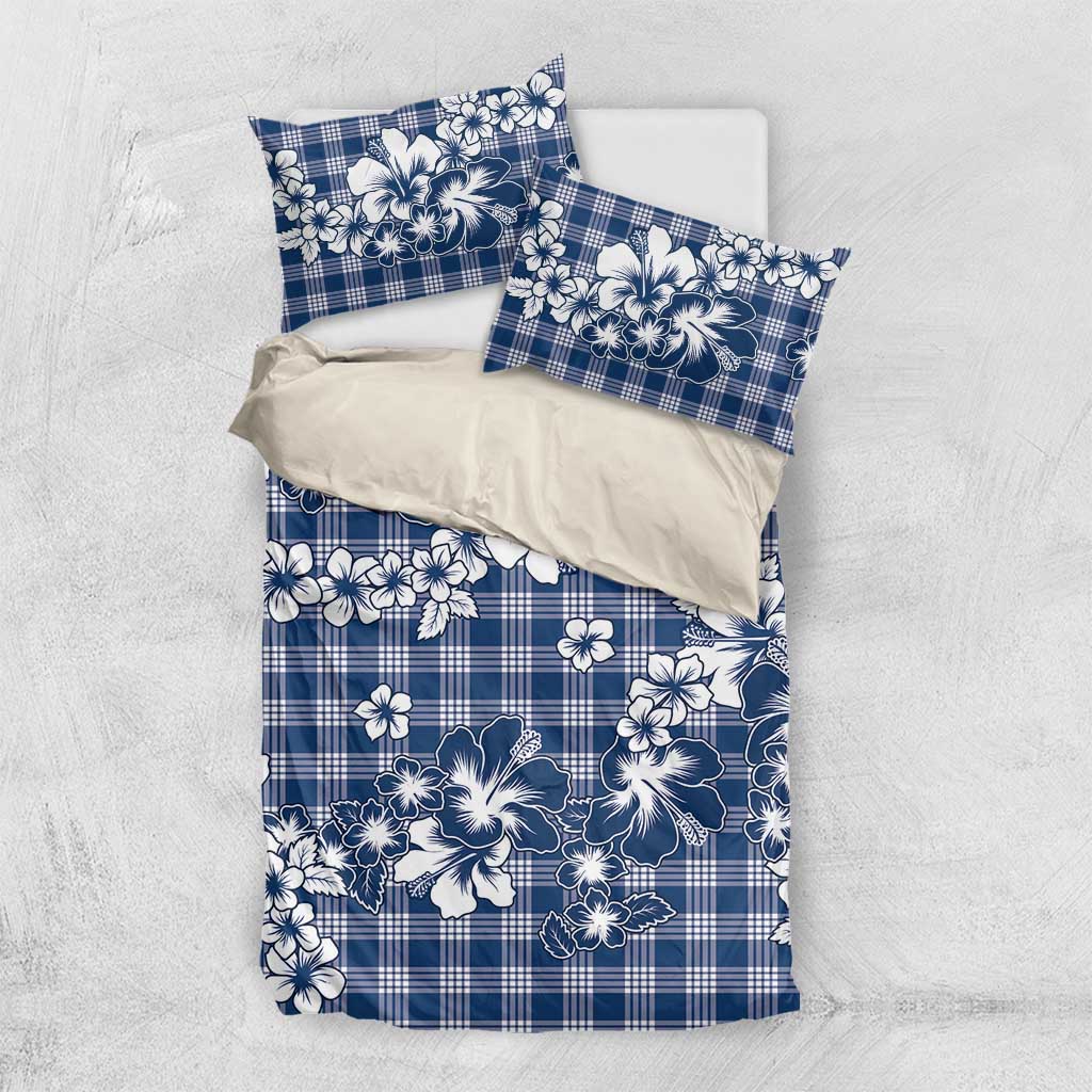 Hibiscus Pakala Cobalt Blue Royal Bedding Set Tropical Floral Stylized - Polynesian Pride