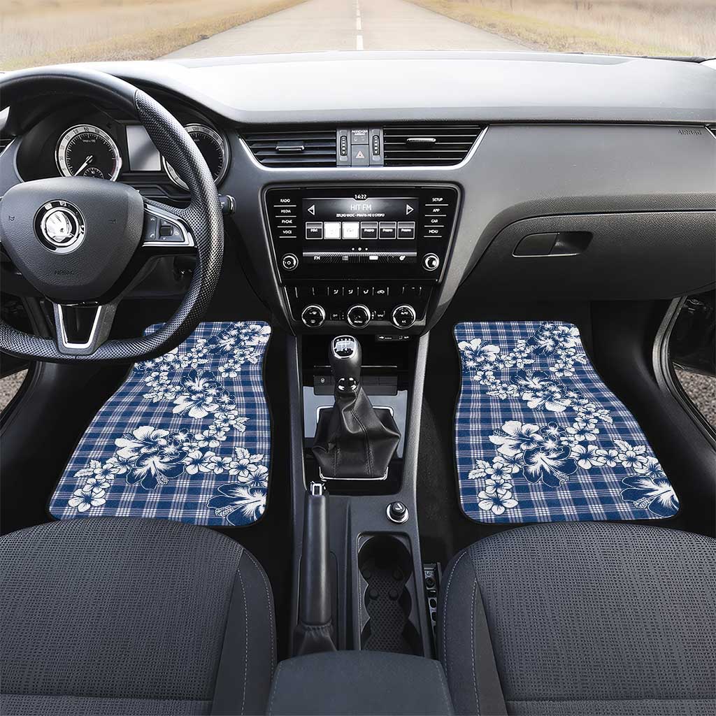 Hibiscus Pakala Cobalt Blue Royal Car Mats Tropical Floral Stylized - Polynesian Pride