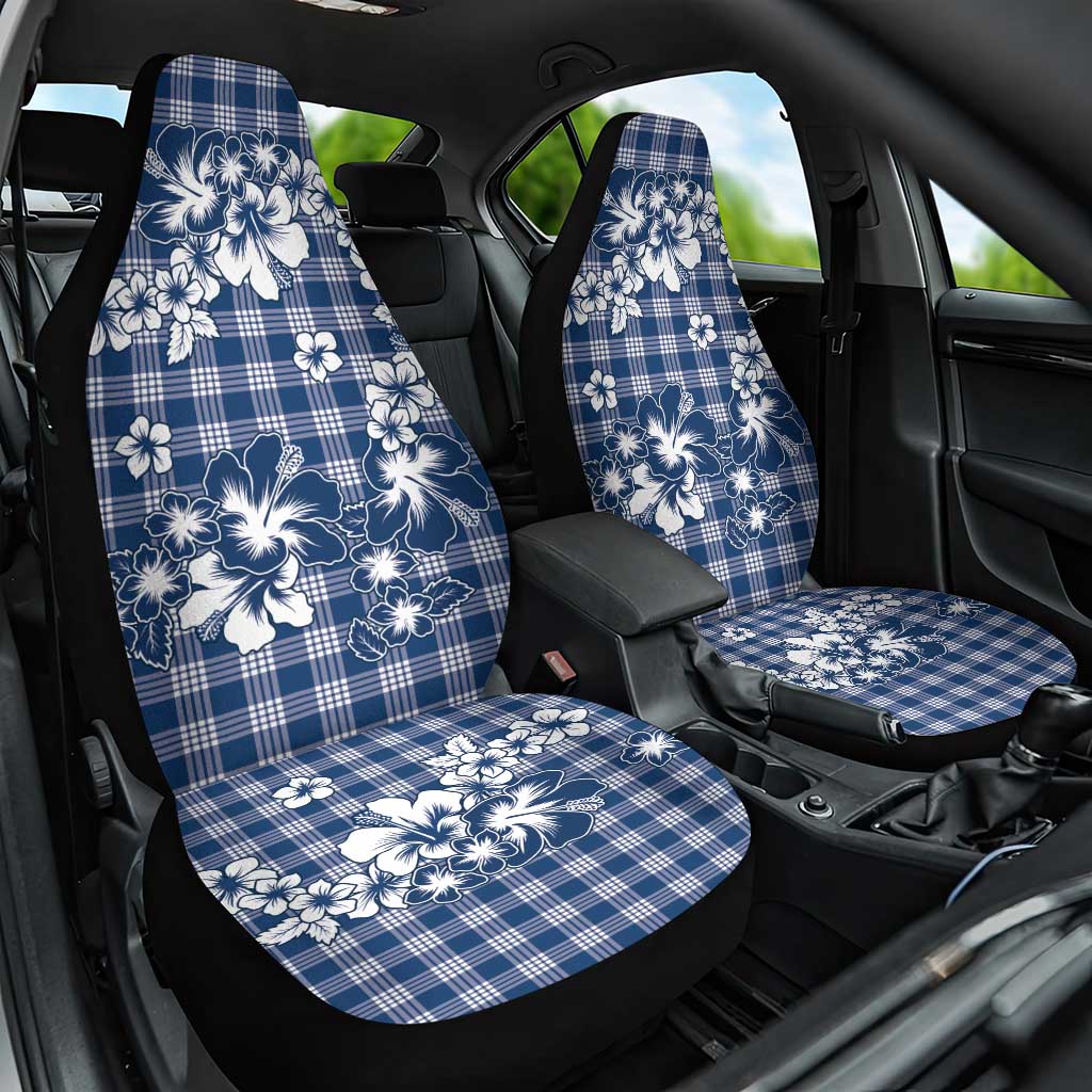 Hibiscus Pakala Cobalt Blue Royal Car Seat Cover Tropical Floral Stylized LT01 One Size Blue - Polynesian Pride