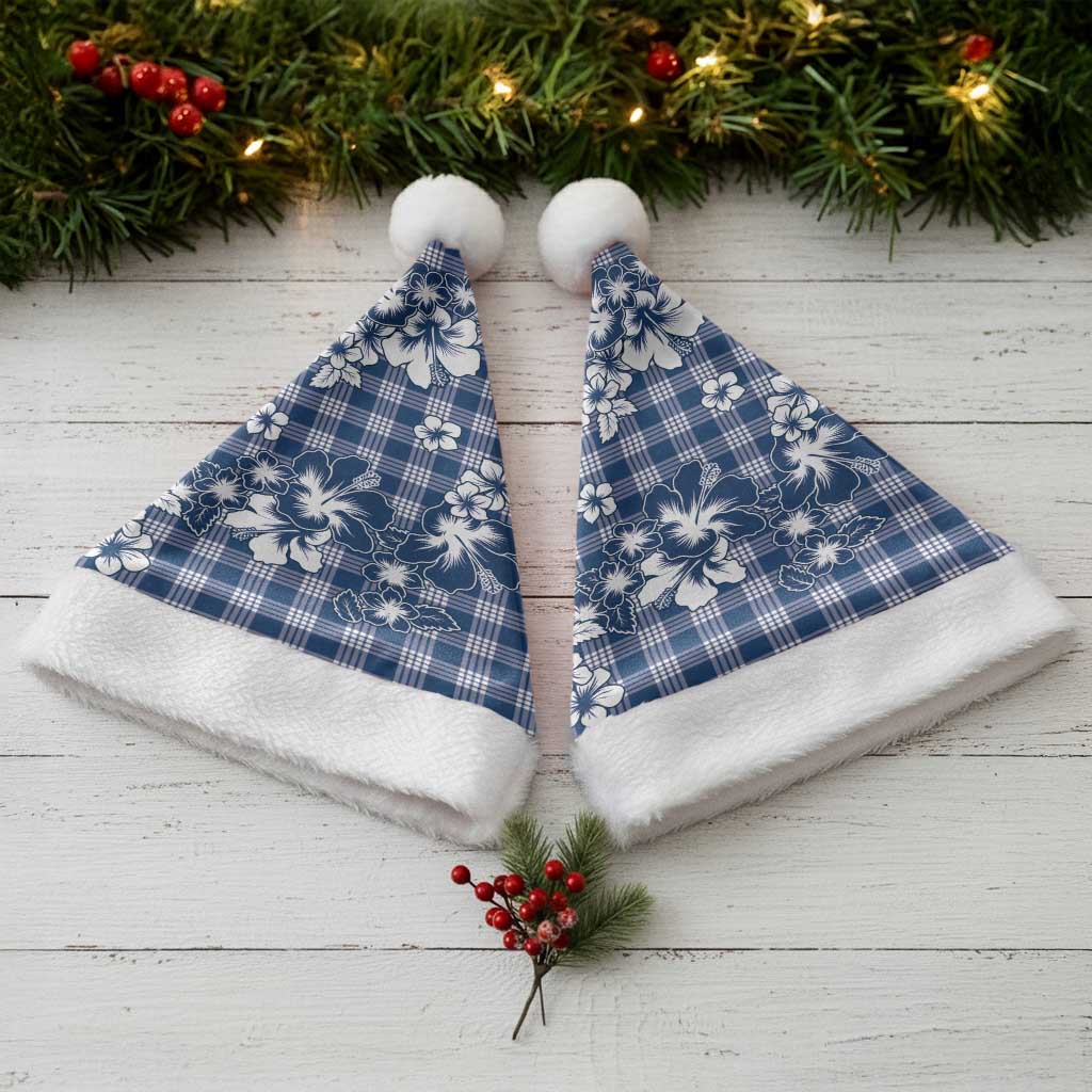 Hibiscus Pakala Cobalt Blue Royal Christmas Santa Hat Tropical Floral Stylized - Polynesian Pride