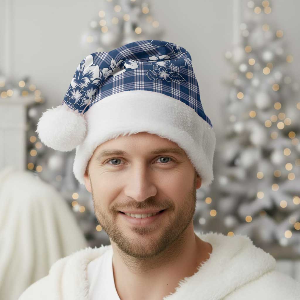 Hibiscus Pakala Cobalt Blue Royal Christmas Santa Hat Tropical Floral Stylized - Polynesian Pride