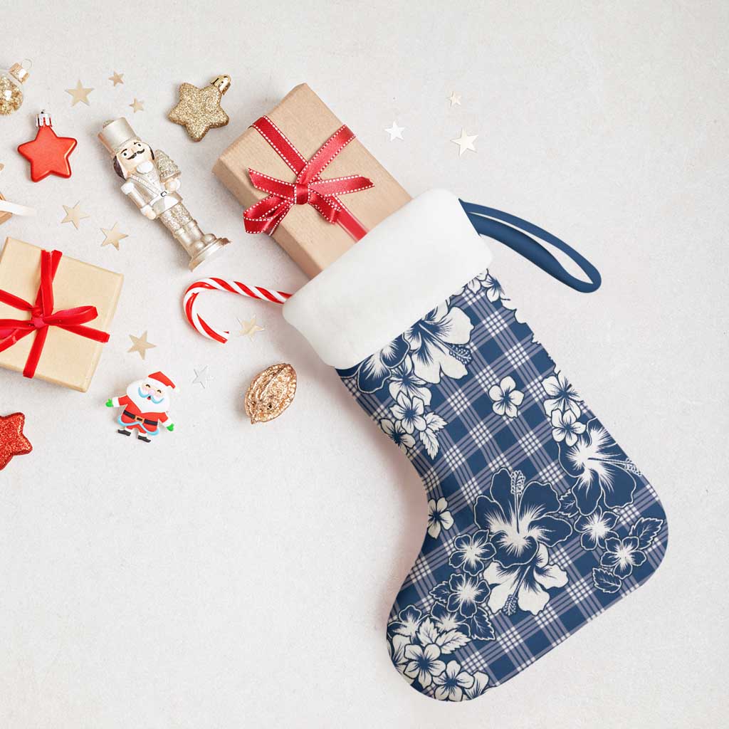 Hibiscus Pakala Cobalt Blue Royal Christmas Stocking Tropical Floral Stylized - Polynesian Pride