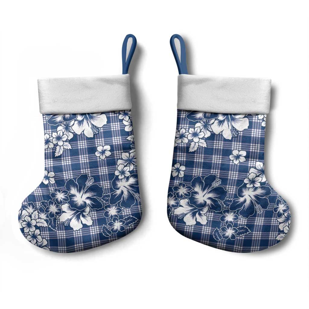 Hibiscus Pakala Cobalt Blue Royal Christmas Stocking Tropical Floral Stylized - Polynesian Pride