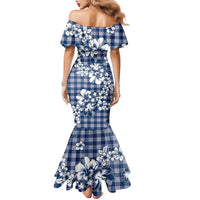 Hibiscus Pakala Cobalt Blue Royal Family Matching Mermaid Dress and Hawaiian Shirt Tropical Floral Stylized LT01 - Polynesian Pride