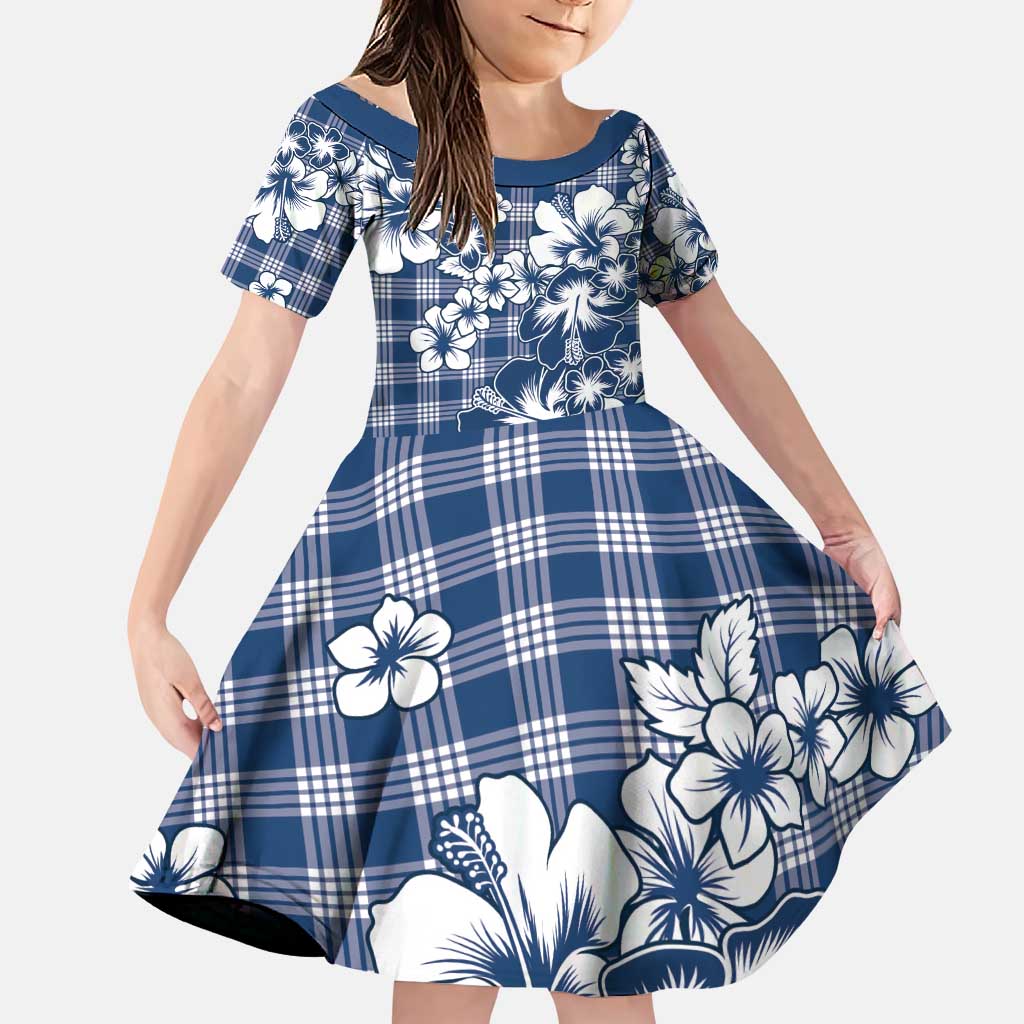 Hibiscus Pakala Cobalt Blue Royal Family Matching Puletasi and Hawaiian Shirt Tropical Floral Stylized - Polynesian Pride