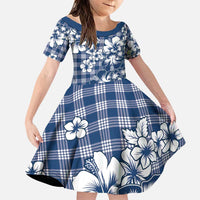 Hibiscus Pakala Cobalt Blue Royal Family Matching Puletasi and Hawaiian Shirt Tropical Floral Stylized - Polynesian Pride