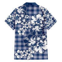 Hibiscus Pakala Cobalt Blue Royal Family Matching Short Sleeve Bodycon Dress and Hawaiian Shirt Tropical Floral Stylized LT01 - Polynesian Pride