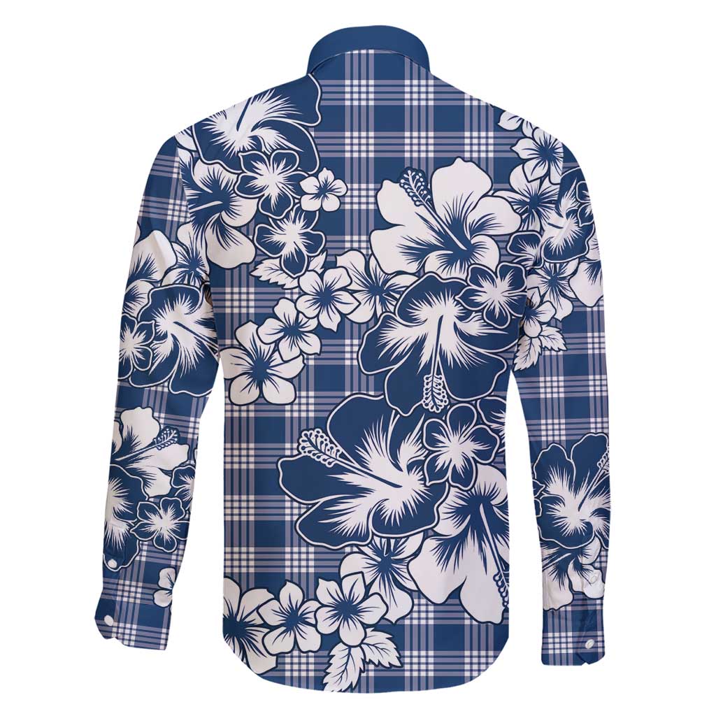 Hibiscus Pakala Cobalt Blue Royal Family Matching Short Sleeve Bodycon Dress and Hawaiian Shirt Tropical Floral Stylized LT01 - Polynesian Pride