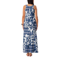 Hibiscus Pakala Cobalt Blue Royal Family Matching Tank Maxi Dress and Hawaiian Shirt Tropical Floral Stylized LT01 - Polynesian Pride